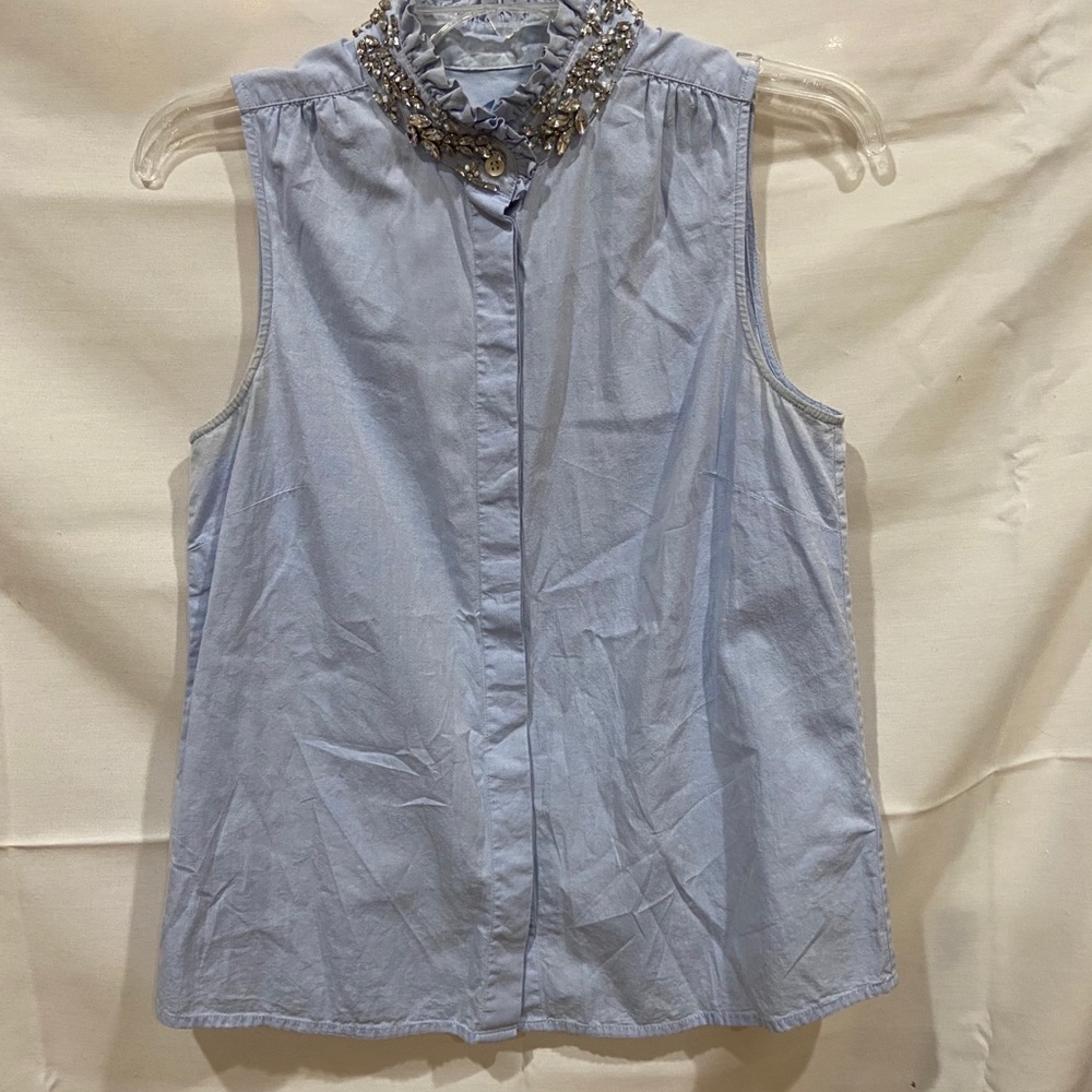 I Crew Sleeveless Denim shirt